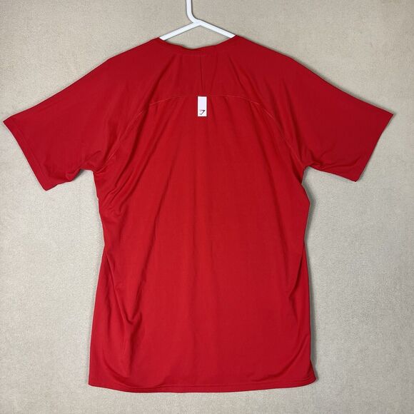 Gymshark Shirt Mens Extra Large Red Performance Short Sleeve T-Shirt Tee Adult - Picture 10 of 11